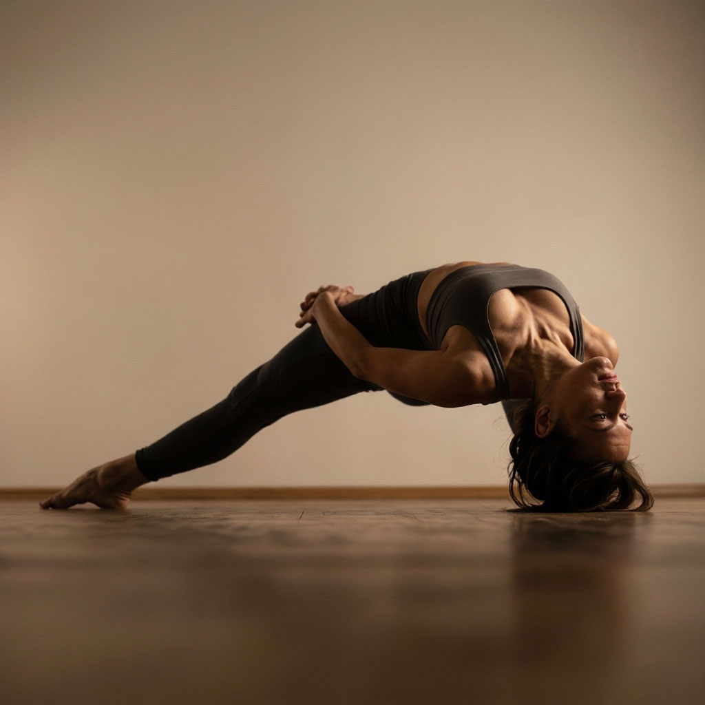 Person doing back stretch pilates exercise